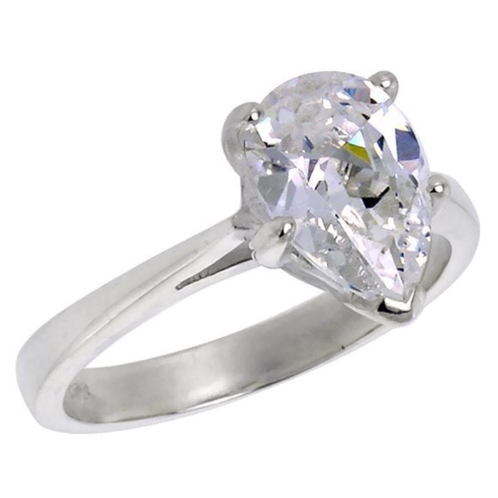 2CT Pear cut Solitaire Engagement Ring 6 7 8 9 10